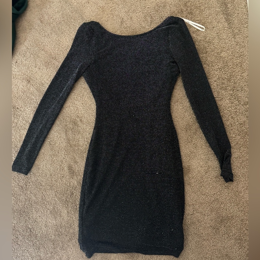Lulus backless black mini dress